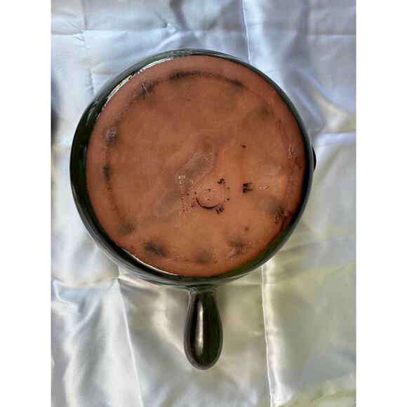 Vintage Mid-Century Modern Olive Crockery Bowl with Lid and Pour Spout - Picture 3 of 10